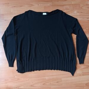 Planet Lightweight Black Sweater  Slouchy Oversized Minimalist OSFM